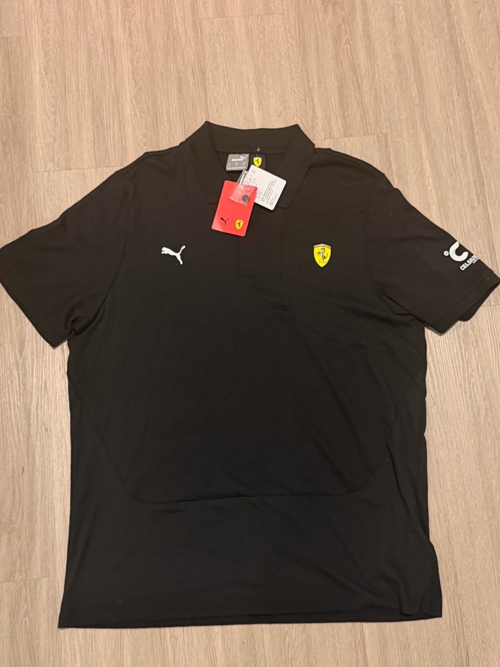 NEW Puma Ferrari Mens Sz XL Polo Scuderia Short Sleeve Black